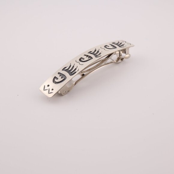 Handcrafted Native American Hair‎ Pin Overlay Satin Finish Bear Claw Design** main image 8